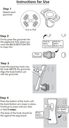 PegPro® 2" Hooks Kit for Modern Plastic or Metal Pegboard – Durable Plastic Pegboard Hooks - For Garage, Kitchen, Craft Room, and more (2" Hook - 24 Pack, Black)