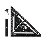 Pro 12 Inch Advanced Carpenter Square-Jig Block -Leve-Accurate Flatwork- Framing Square- Multi-Angle Measuring Tool (90° & 180°) for Carpenters & Architects(Black)