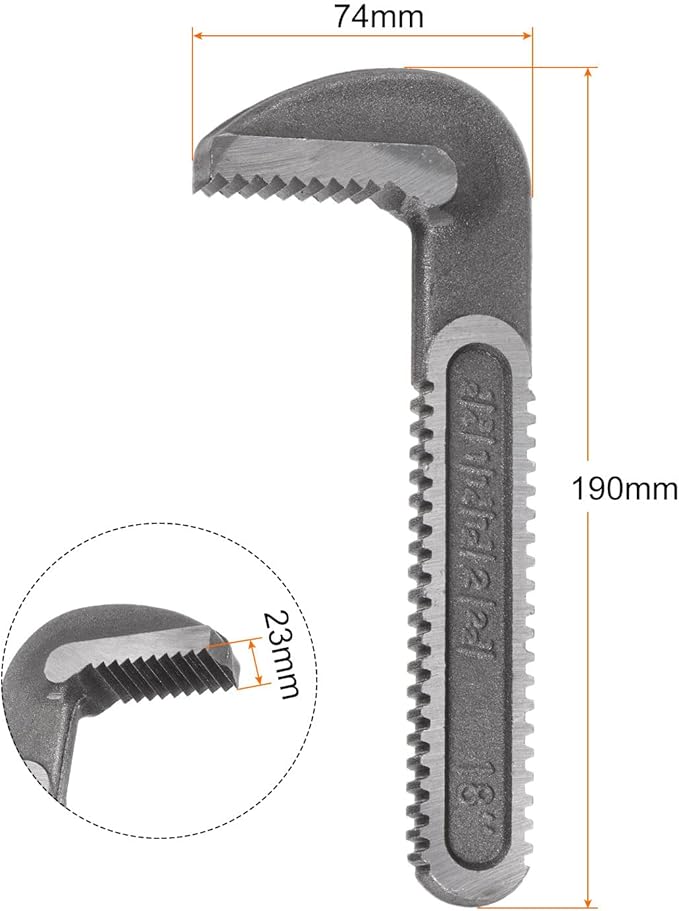 HARFINGTON Pipe Wrench Hook Jaw 18" Plumbing Wrench Replacement Jaws Carbon Steel for 18" Adjustable Wrench