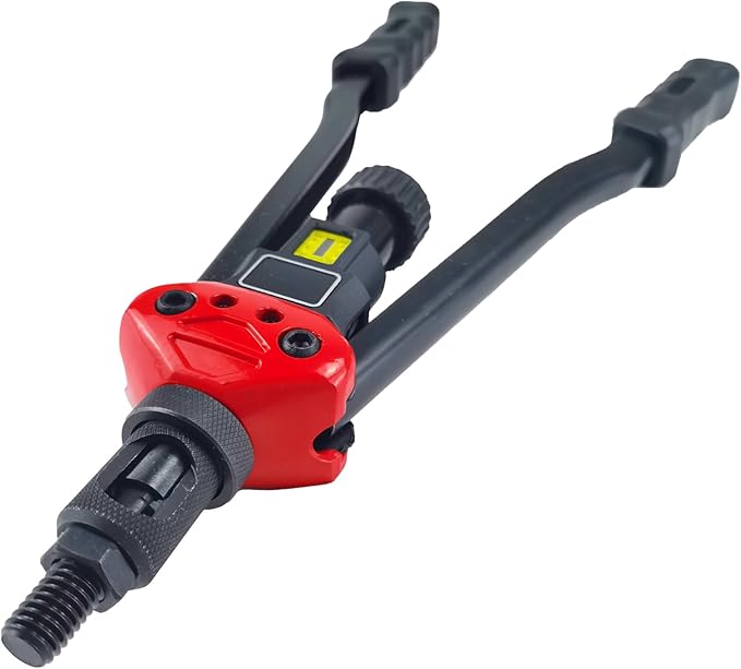 16" Professional Rivet Nut Tool Kit - Lever-Style Rivnut Tool with Visual Stroke Indicator, Nutsert Tool Kit Includes 15 Metric & SAE Mandrels for Threaded Inserts