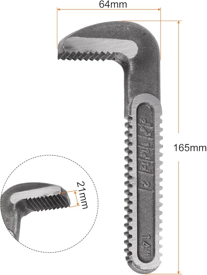 HARFINGTON Pipe Wrench Hook Jaw 14" Plumbing Wrench Replacement Jaws Carbon Steel for 14" Adjustable Wrench