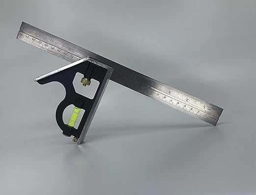Swanson Tool Co TC132 12-Inch Combo Square with Cast Zinc Body, Stainless Steel Ruler and Brass Bolt
