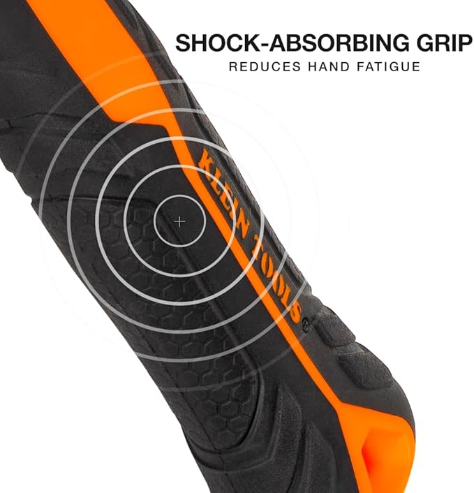 Klein Tools H80693 Sledgehammer, 3-Pound Dual-Faced Hammer with Fiberglass Handle, Shock-Resistant Design for Striking and Demolition, Includes Lanyard Hole