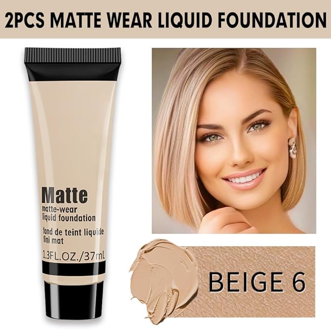 1 Pack Liquid Foundation Cream for Face Makeup,Durable Full Coverage Matte Concealer Make Up,Oil Control & Waterproof Base Primer -1 Fl.Oz-BEIGE 4#-VeraVaultWomen