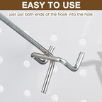 Funrous 100 Pack Peg Board Hooks Stainless Steel Pegboard Hooks Shelving Display Hanging Peg Board Holders for 1/8 and 1/4 Garage Storage Tools Organizer(12 inch)