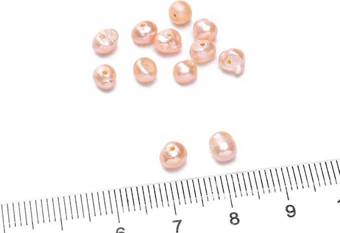 Natural Pearl Beads Potato 4-5mm Pink Freshwater Cultured Loose Gemstone Beads for DIY Jewelry Making 13.8''/Strand HQ