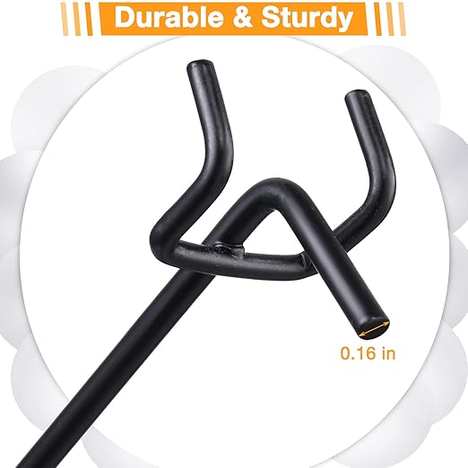 Shimeyao 100 Pcs Peg Board Shelving Hooks Stainless Steel Hanging Board Pegs Wall Display Hooks Bulk for 1/8 1/4 Garage Storage Organizer Accessories(6 Inch,Black)