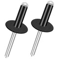 smseace 3/16" x 5/8" Rivets 150 Pcs Black Large Flange Rivets 4.8 x 16mm Black Rivets