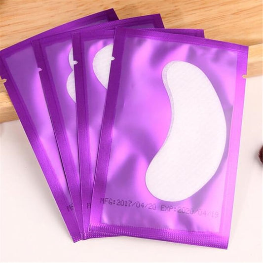 100 Pairs Set，Eye Gel Patches,Under Eye Pads Lint Free Lash Extension Eye Gel Patches (purple)-VeraVaultWomen