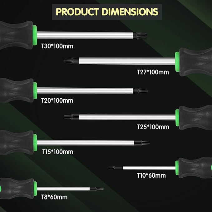 7PCS Magnetic Torx Screwdriver Set T8 to T30 Star Screwdrivers (7PCS TORX SCREWDRIVER)