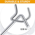 Shimeyao 100 Pcs Peg Board Shelving Hooks Stainless Steel Hanging Board Pegs Wall Display Hooks Bulk for 1/8 1/4 Garage Storage Organizer Accessories(4 Inch,Silver)