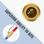 Shut Off Ball Valve 3/4 Inch, SUNGATOR 3/4 Inch Ball Valve, Push-to-Connect Water Shutoff, No Lead Brass Push Plumbing Fittings for PEX Pipe, Copper, CPVC, Pack of 1