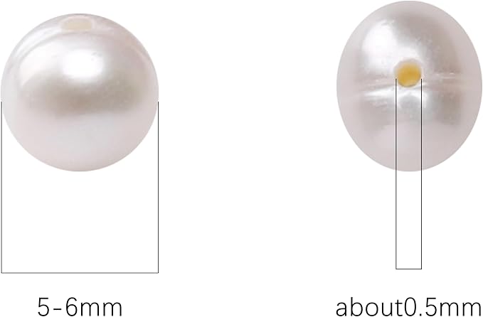 Natural Pearl Beads Potato 5-6mm White Freshwater Cultured Loose Gemstone Beads for DIY Jewelry Making 13.8''/Strand HQ