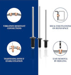 560 Pcs 14 Sizes Pop Rivets Assortment Kit, Aluminum Rivets, 3/32" 1/8" 5/32" 3/16" 1/4" Blind Rivets for Metal, Dome Head rivet kit(Black)