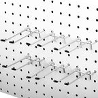 Shimeyao 50 Pack Pegboard Hook Stainless Steel Peg Board Tool Utility Hooks Double Arm Pegboard Display Hook Hanging for 1/8 Pegboard Accessories Garage Storage Organizer, 0.13'' Thick(4.72'')