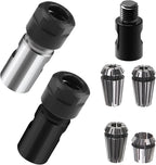M14 5/8"-11 Thread Angle Grinder Extension Shaft Set 2PCS Electric Drill Conversion Collets Adapter Woodworking Tool Accessories Include Spring Collet (1/8,1/4, 3/8, 1/2)
