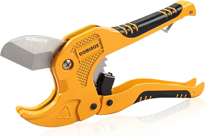 DOMINOX 1-5/8 Inch O.D. Ratchet-type PVC Pipe Cutter, Apply to PEX, PVC and PPR plastic hoses and Plumbing Pipe, Suitable for Home Working and Plumber