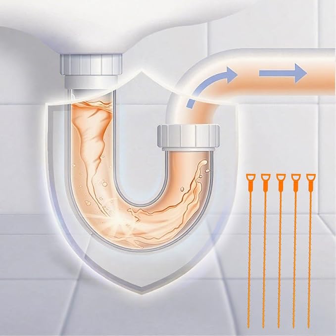 5 Pack 25 Inch Drain Snake, 2025 New Clog Remover, Flexible Hair Removal Tool for Bathroom and Kitchen, Durable Pipe Cleaning Tool for Homeowners (10 Pack)