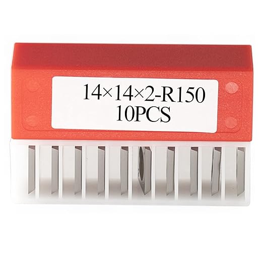14mm Square Carbide Inserts Cutters Knives Blades with Radius 14×14×2.0mm-R150-30°for Woodworking Spiral/Helical Planer Cutter Head or Lathe Turning 10pcs
