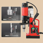 Magnetic Drill Press with 11 Coring Bits, 1300W Motor 1.6" in Boring Diameter, 2922lbf lbf Electric Portable Mag Drill Press Machine for Metal Surface, Home Improvement Industry