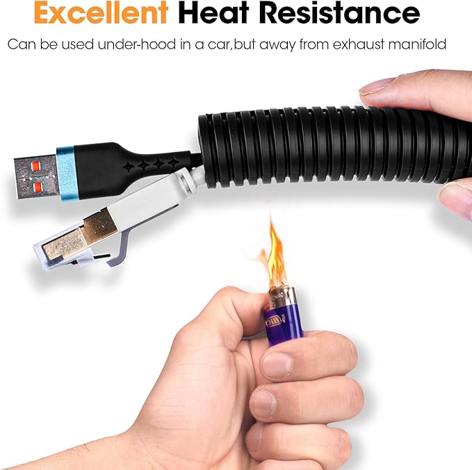 60 FT Wire Loom 3/4 Inch, Split Wire Loom Tubing Wire Conduit, Wire Protector Tubing – Black