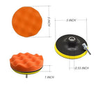 12Pcs 5inch Foam Buffing Polishing Pads Kit, with Coral Fleece Pad, Backing Plate, M14 Drill Adapter, Car Buffing Kit for Car Polishing, Waxing, Sealing Glaze (12Pcs-5inch)
