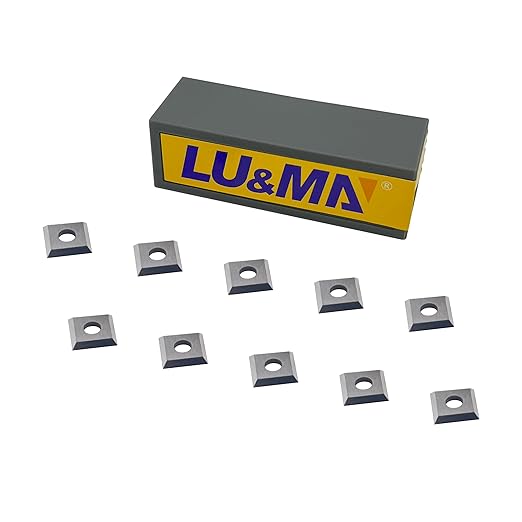 14mm Standard Square Straight Tungsten Carbide Replacement Cutter Inserts Knives 14mm x 14 x 2mm for Woodworking Spiral Helical Planer Head and DIY Wood Lathe Turning Tools 10pcs by LU&MN