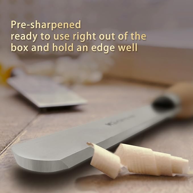 1 inch Round Nose Scraper, M2 Cryo High Speed Steel Wood Turning Tools with Beech Wood Handle
