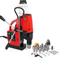 Magnetic Drill Press with 11 Coring Bits, 1300W Motor 1.6" in Boring Diameter, 2922lbf lbf Electric Portable Mag Drill Press Machine for Metal Surface, Home Improvement Industry