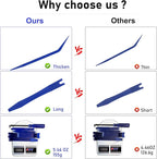 GLK Auto Trim Removal Tool Set, 5pcs Plastic Pry Tool Kit, Auto Trim Tool, Prying Tool, Car Door Panel Clip Revmoal Tool, Fasteners Remover