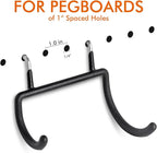 LIGHT DUST Utility Heavy Duty Pegboard Hooks - 8Pack Peg Board Accessories for Hanging Tools Fit 1/4" Peg Holes - Pegboard Organizer Large Tool Holders for Garage Workshop Shed