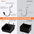 INCLY 48x36 Inch Metal Peg Board Kit with 1/4" Pegboard Hooks Accessories, 6PCS Peg Board Panels and 234PCS Black Pegboard Wall Organizer Tool Storage System for Garage Workbench Shed