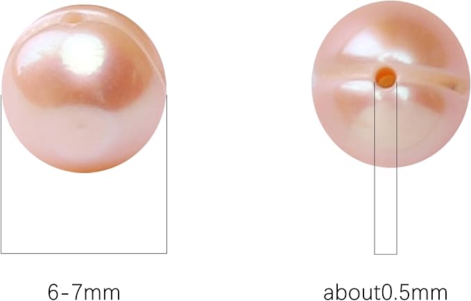 Natural Pearl Beads Potato 6-7mm Pink Freshwater Cultured Loose Gemstone Beads for DIY Jewelry Making 13.8''/Strand HQ