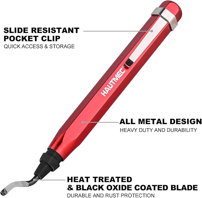HAUTMEC Copper Tubing Cutter Set 3 PCS Copper Pipe Cutter Tool, In Portable Storage Case, Includes 1/2 in., 3/4 in., and 1 in. Cutters, Reaming Pen, 3 Spare Cutting Wheels, 1 Spare Deburring Blade