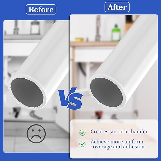 Deburring Tool for Plastic Pipe, Suitable for 6 Pipes Size from 1-1/4 to 4-Inch, Professional PVC Pipe Reamer, PVC Chamfer Tool Creates Smooth Chamfer, Achieve More Uniform Coverage and Adhesion