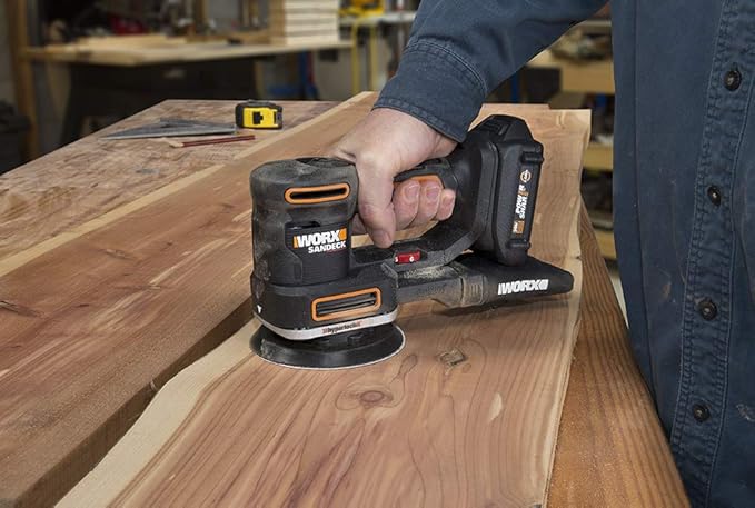 WORX 20V Random Orbital Sander, 5-in-1 Cordless Multi-Sander,Electric Sander with Battery and Charger, WX820L