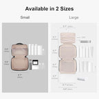 LEVEL8 Travel Toiletry Bag for Men Women, Water Repellent Shaving Bag for Toiletries Accessories, Storage Bags with Divider and Handle, Small/Black