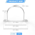 12Pcs 7 7/8Inch (200mm) 304 Stainless Steel Conduit Clamps, U-Tube Strap Pipe Clamp 2 Hole Strap U Bracket Rigid Pipe Metal Conduit Strap Tension Clips U-tube Clamp
