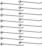 HARFINGTON 25pcs Pegboard Shelving Hooks 10" Stainless Steel Peg Board Display Hook Hanging Holders Wall Mount Organize Tools for Workbench Garage Kitchen Store, Black