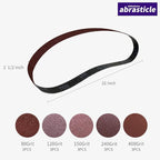 15 Pcs 2-1/2 x 16 Inch Assorted Aluminum Oxide Sanding Belt - 80/120/150/240/400 Grit