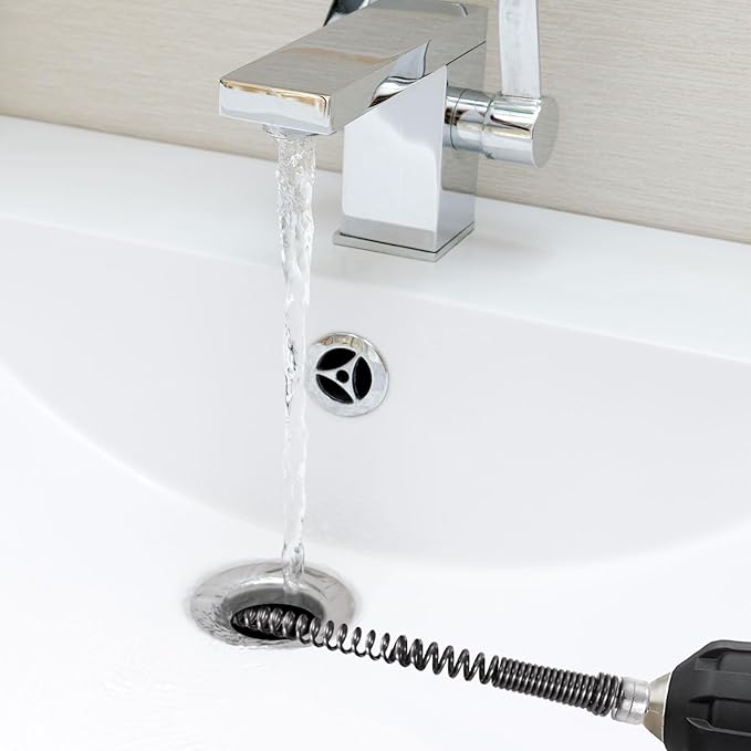 uxcell 6.56Ft Drain Auger Cable, Pipe Cleaning Spring Clog Remover, Flexible Plumbing Snake Pipe Drain Cleaner for Kitchen, Shower Sink