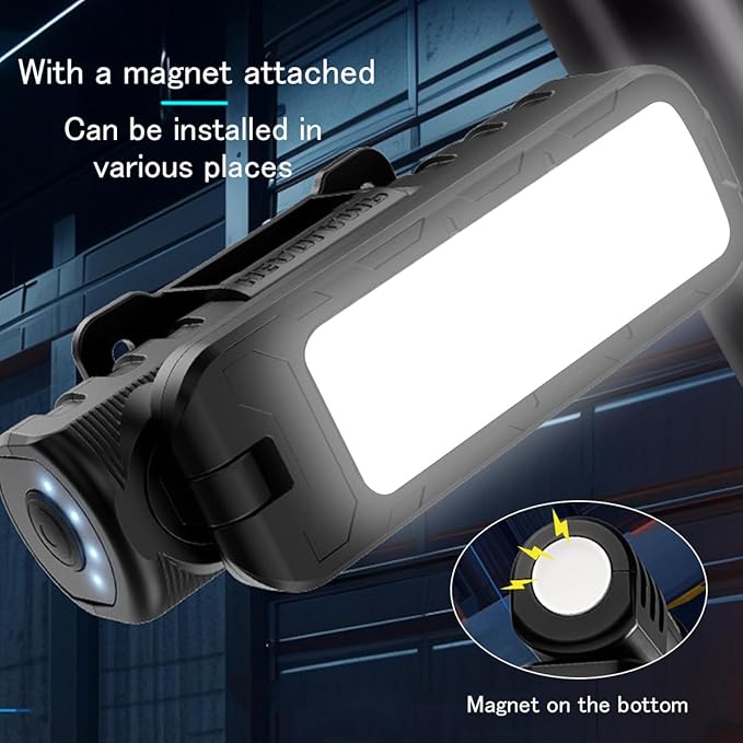 Rechargeable Magnetic Work light, 180° Rotate Mechanic Grill Light for Car Repair, BBQ,Emergency, Camping, Outdoor & Mechanics Tools