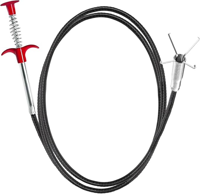 Flexible grabberDrain Snake Tool - The Ultimate 33inch Flexible Grabber for Hair, Unclog Any Drain in Minutes! Gunk & Debris in Sinks, Showers & Tubs. No More Chemicals, Just Quick Results!