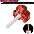 PVC Fitting Saver 2-Inch Head,Triple Blade PVC Pipe Reamer Socket Saver with 3/8-Inch Hex Shaft,Plastic Pipe Fitting Reamer Plumbing Tool for Sch.40 CPVC ABS Socket Hub,Fit Standard 1/2" Drills