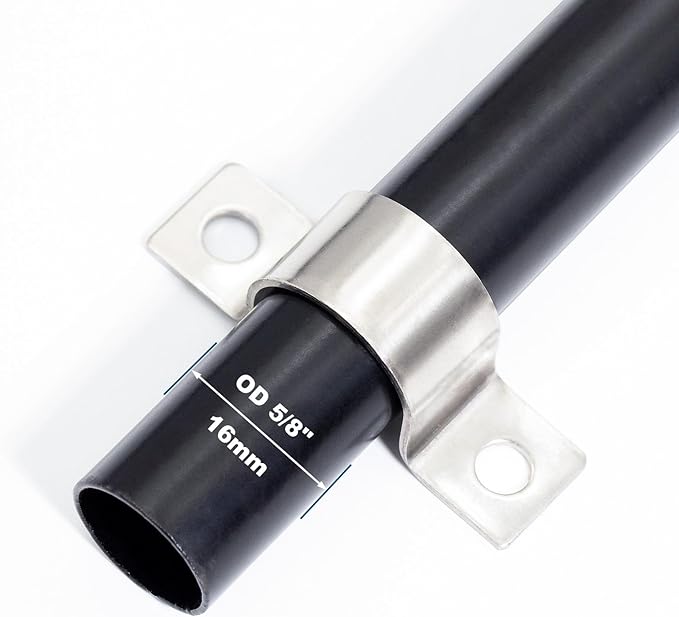 5/8 Inch Stainless Steel Conduit Clamps 2 Hole Pipe Clamps U-Shape Bracket Conduit Fixing Clips, Universal Clamp for Cylindrical Components - Fits OD 16 mm (Approx.5/8") | 20 Pcs