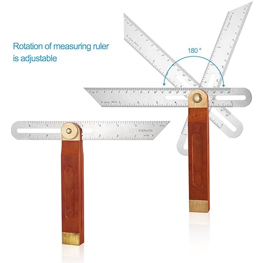 DOITOOL 1PCS 9 Inch Sliding T-Bevel Gauge Woodworking T Bevel Angle Finder with Hardwood Handle and Metric Marks