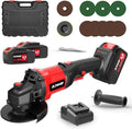 NAWIN 4 inch Cordless Angle Grinder Kit, Variable Speed Grinder, 2×4.0Ah Li-Ion Battery&Fast Charger,9000RPM Brushless Motor, battery angle grinder tool,angle grinder cordless