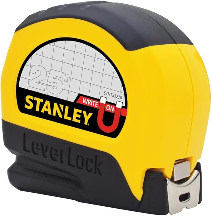 Stanley STHT33281L 25' Magnetic Tip & Fractional Read LeverLock Tape Measure