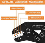 Wire Crimping Tool with Ratchet, Amliber Ratchet Wire Crimper Tool for Open Barrel Terminal Connectors, Electrical Crimping Tool for Deutsch DELPHI AMP Dupont TYCO Terminals, 24-14 AWG