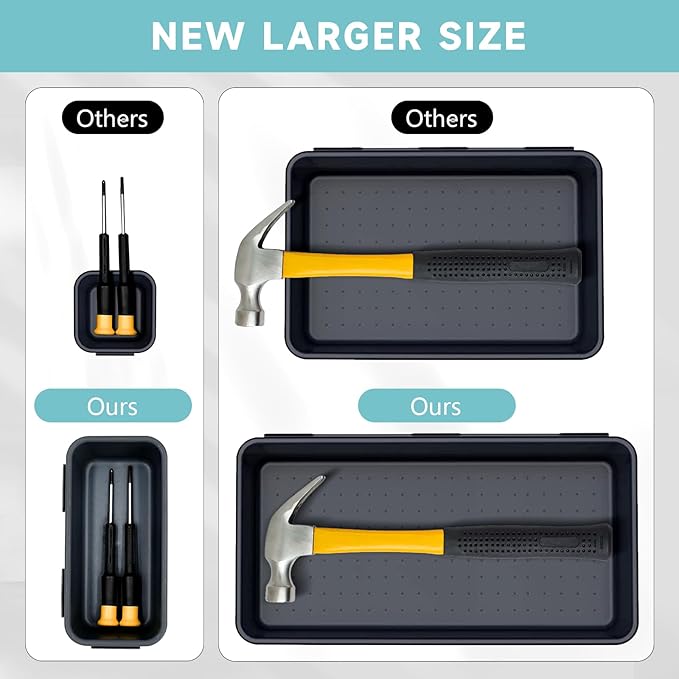 Tool Box Organizer Tray, Toolbox Desk Drawer Organizer, Tool Box Tray, Toolbox Organization Storage for Rolling Tool Chest (60PCS (Blue+Black))